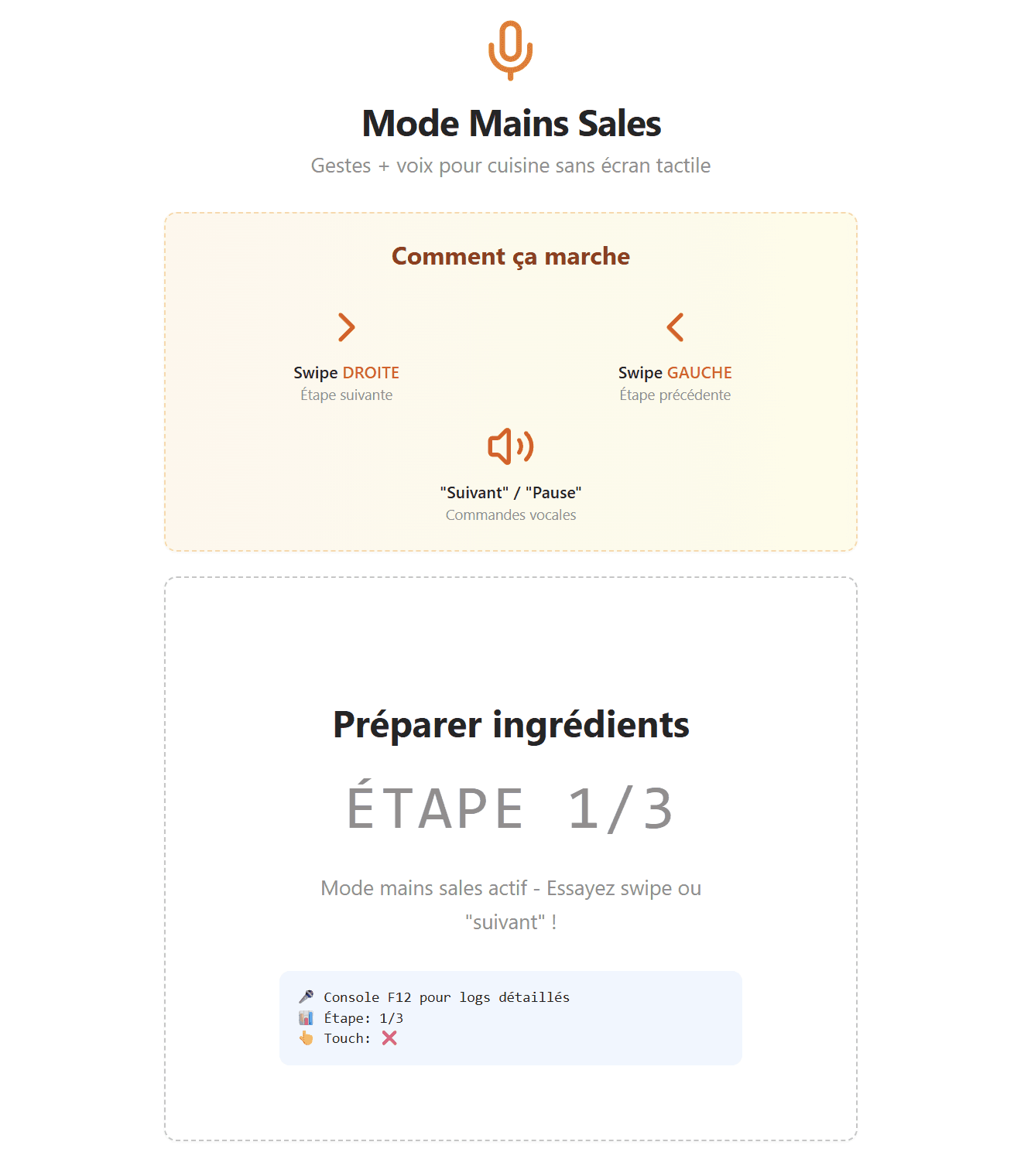 Mode mains libres avec reconnaissance vocale